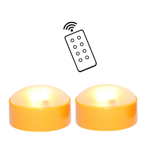 Candle Choice Set of 2 LED Pumpkin Lights with Remote and Timer, Jack-O-Lantern Light, Halloween Light, Flameless Candles for Pumpkins, Orange Color