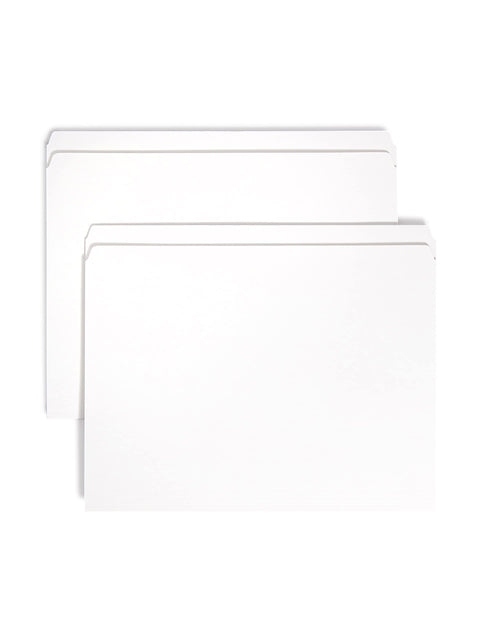Smead File Folder, Reinforced Straight-Cut Tab, Letter Size, White, 100 per Box (12810)
