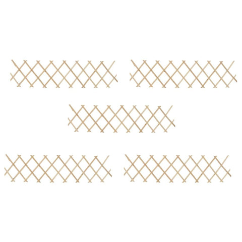 vidaXL Trellis Fences 5 Pcs, Garden Trellis for Climbing Hanging, Lattice Fence for Outdoor Balcony Patio, Plant Support, Firwood 70.9"x11.8"
