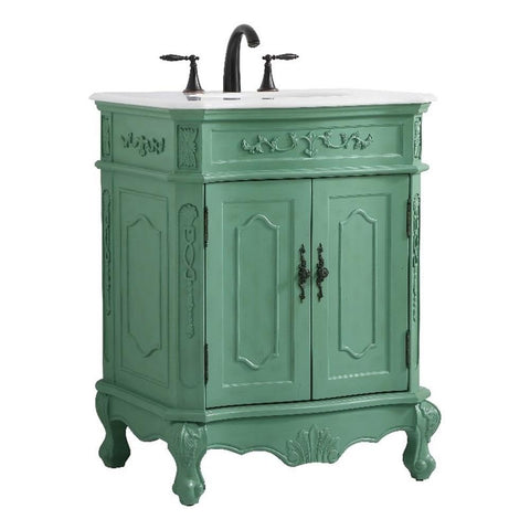 Elegant Kitchen and Bath Danville 27" Solid Wood Bathroom Vanity in Green