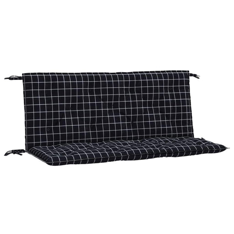 vidaXL Indoor/Outdoor Bench Cushions 2 pcs, Patio Loveseat Cushions, Porch Swing Seat Cushions, Non-Slip, Water-Repellent, Breathable, Resilient, Black Check Pattern 47.2"x19.7"x2.8" Oxford Fabric