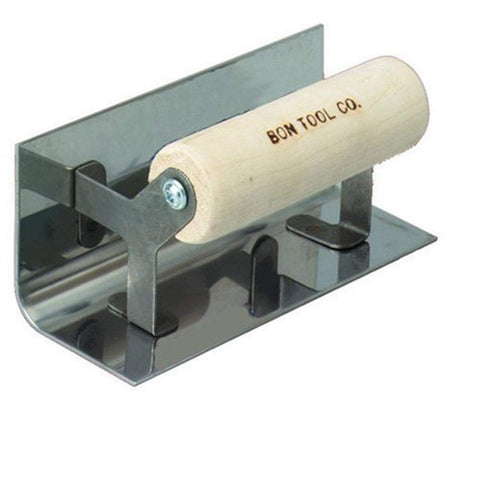 Bon 12-514 6-Inch by 2-1/2-Inch Stainless Steel Step and Corner Inside Tool, 1/4-Inch Radius with Wood Handle