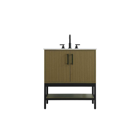 Elegant Kitchen and Bath 30" Single Bathroom Vanity in Chestnut Brown