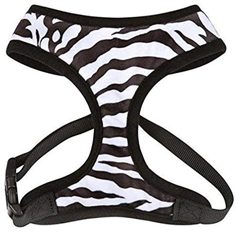 East Side Collection Polyester Plush Zebra-Print Dog Harness, Small