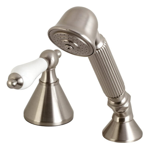 Kingston Brass KSK2368PLTR Deck Mount Hand Shower with Diverter for Roman Tub Faucet, Brushed Nickel