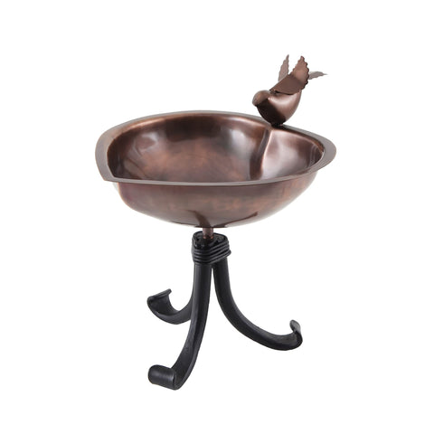 Achla Designs 201-4001 Heart Shaped Tripod Stand Birdbath, Antique Copper