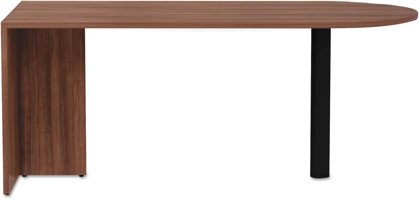 Alera Valencia Series D-Top Desk 71 inch X 29.5 inch X 29.5 inch Modern Walnut