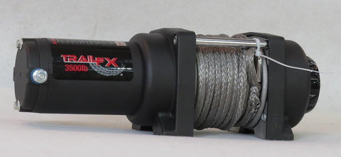 Trailfx ATV UTV Winch 3,500 lb Line Pull 50 Foot Synthetic Rope 250A Electric Aluminum Hawse Fairlead Handlebar Switch and Wired Remote Water Resistant WS35B
