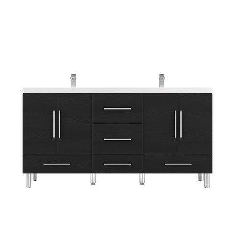 Alya Bath Ripley Bathroom Vanity, 72", Black