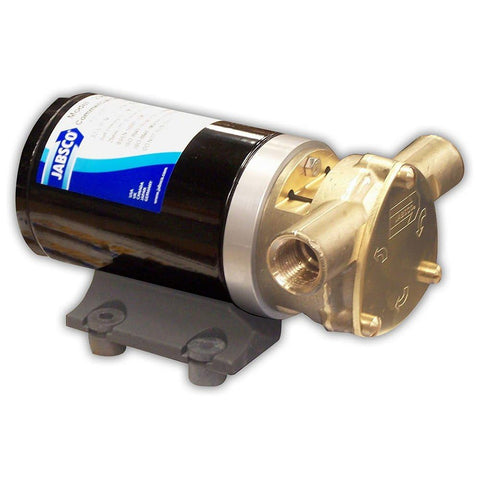 Jabsco 18670-0123 Marine Water Puppy Bilge / Sump Flexible Impeller Commercial Duty Pump 470-GPH, 12-Volt, 15-Amp Non-CE, 1/2" NPT Ports, Black