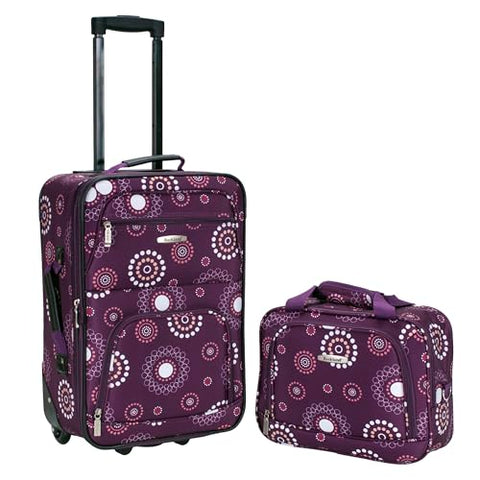 Rockland Fashion Softside Upright Luggage Set,Expandable, Red, 2-Piece (14/19)