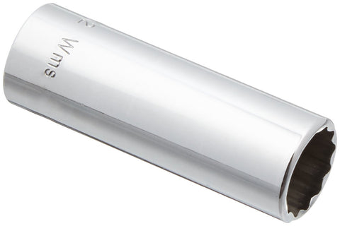 Williams JHWMD-1216 SUPERTORQUE 1/4-Inch Drive Deep SAE Socket, 12 Point, 1/2-Inch Size, High-Polished Chrome Finish, Designed For Use On 12 Point Fasteners