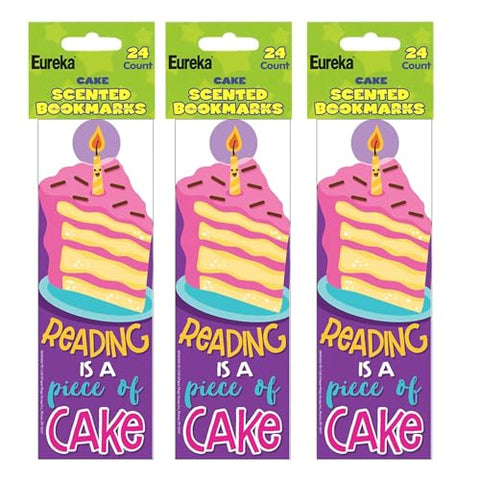 Eureka Cake Scented Bookmarks, 24 Per Pack, 3 Packs (EU-834034-3)