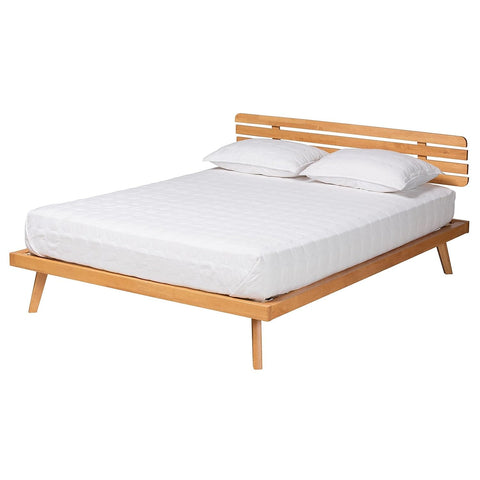 Baxton Studio Joaquin Wood Queen Size Platform Bed in Rustic Brown