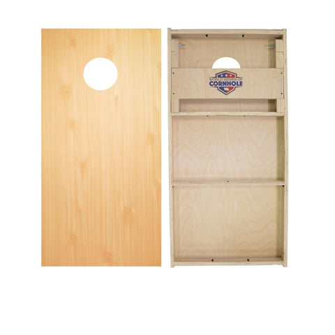 Skip's Garage Light Wood Cornhole Boards - WSOC Runway Series - Includes (2) Boards (Resin Bags) + (2) Hole Lights & (2) Edge Lights