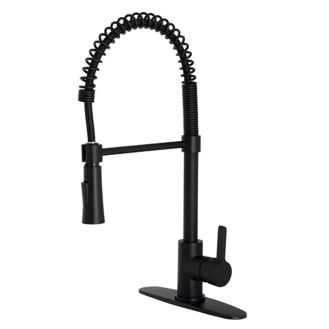 Kingston Brass LS8670CTL Continental Pre-Rinse Kitchen Faucet, 8 x 9.81 x 19.63, Matte Black