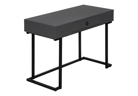Monarch Specialties 7386 Computer Desk, Home Office, Laptop, Storage Drawers, 42" L, Work, Metal, Laminate, Contemporary, Desk-42 L Modern Grey Black, 41.75" L x 19.75" W x 30" H