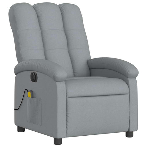 vidaXL Electric Massage Recliner Chair - Dark Gray Fabric, Motorized Recline, Vibrating Armchair, Padded Lounge Seating for Living Room