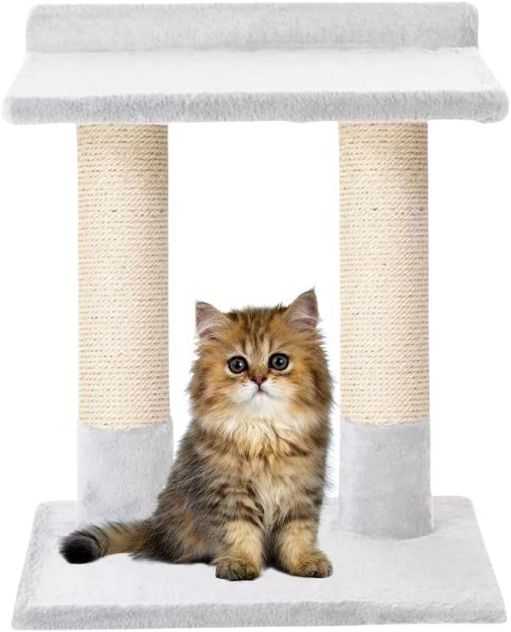 24 Inch Classic Comfort for Indoor Modern Premium Cats and Kittens Scratcher Larger Base for Better Stability, (White, Natural)