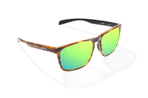 Bajío Calda Polarized Sunglasses – Brown Tortoise – Green Mirror Glass – Ergo Rubber Nose Pads, Pin Hinges
