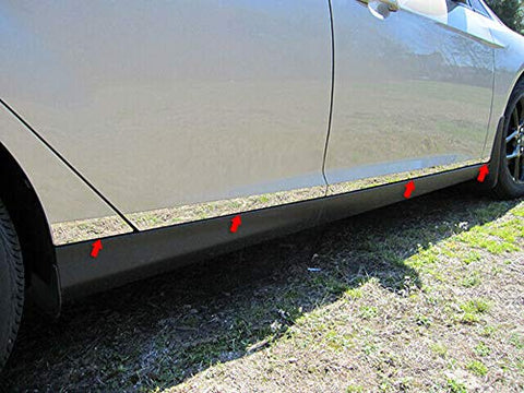 QAA is Compatible with 2015-2018 Ford Focus 8 Piece Stainless Rocker Panel Trim, Lower Kit, 0.875" - 1. 75" Tapered Width TH55345