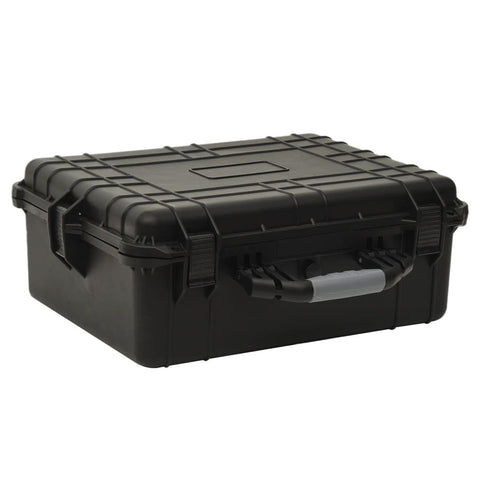 vidaXL Portable Flight Case - Heavy-Duty Black Polypropylene and ABS Construction - Interior Polyurethane Foam Lining - 21.7"x16.9"x8.3" Size - For Valuable Item Storage and Easy Transportation