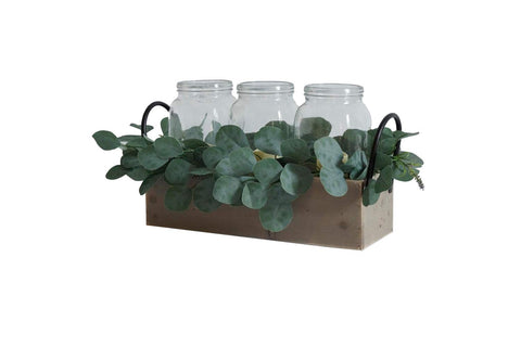 NAT Wood Box With Greenery