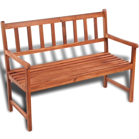 vidaXL ic Patio Bench in Solid Acacia Hardwood, 47.2â€- Comfortable Outdoor Seating with Armrests and Weather- Finish