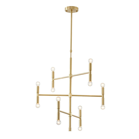 BETHEL INTERNATIONAL DU44GD 6-Light Chandelier, Satin Gold
