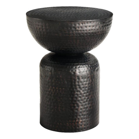Modway Mella Metal Hammered Side Table in Black - Accent End Table for Living Room, Bedroom, Hallway