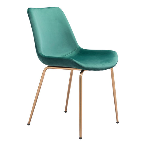Tony Dining Chair (Set of 2) Green & Gold