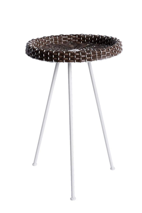 Zola Resin Wicker End Table White