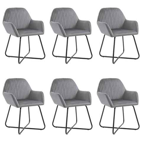 vidaXL Dining Chairs 2 Pcs - Gray Velvet Accent Upholstered Seats with Metal Legs - Modern Design, 24"x24"x33.1" for Dining or Living Room