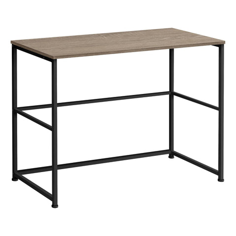 Monarch Specialties I 7777 Computer Desk, Home Office, Laptop, Left, Right Set-up, Storage Drawers, 40" L, Work, Metal, Laminate, Brown, Black, Contemporary