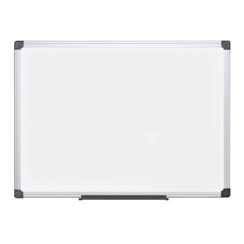 MasterVision Maya Series Magnetic Dry Erase Board, Lacquered Steel Whiteboard, Snap-On Marker Tray, Wall Mounting Kit, 48" x 72", Aluminum Frame