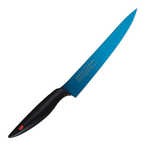 Kasumi Titanium Coated KTB3 7-3/4-Inch Titanium-Coated Carving Knife, Blue