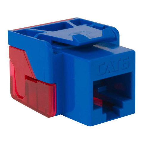 ICC CAT6 Keystone Jack with Inline IDC No Pair Split Wiring (Easier Termination) UL Listed PoE++ TAA Compliant for Wall Plate or Patch Panel, Works with JackEasy Termination Tool, Blue