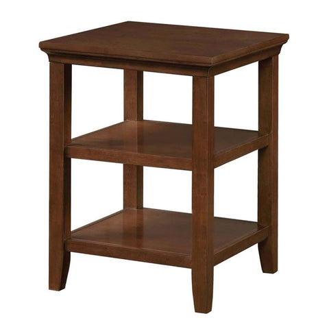 Convenience Concepts Tribeca End Table 18" - Modern Living Room Side Table with Storage Shelves, Family Room Accent Table, Transitional Bedside Table, Espresso