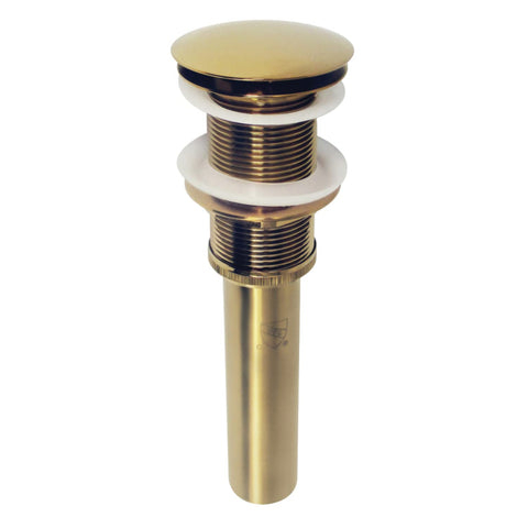 Kingston Brass EV8317 Coronet Push Pop-Up Bathroom Sink Drain without Overflow, Brushed Brass