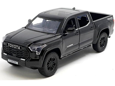 2023 Tundra TRD 4x4 Pickup Truck Black with Sunroof and Wheel Rack 1/24 Diecast Model Car H08555R-BK
