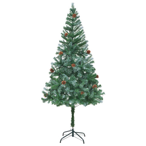 vidaXL Christmas Tree Green with White Tips PVC 6 ft Collapsible