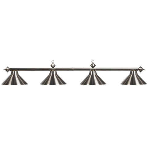 RAM GAME ROOM 78 Inch 4-light Shade Billiard Light By - 78 INCH - FOUR SHADE LIGHT STAINLESS STEEL