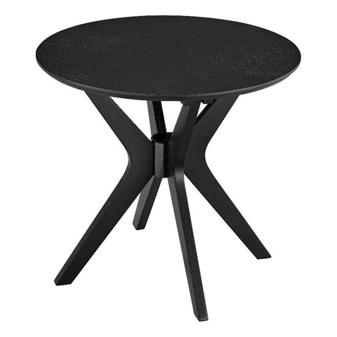 Modway Crossroads 24” Round Wood Side Table, Ash Wood Veneer in Black