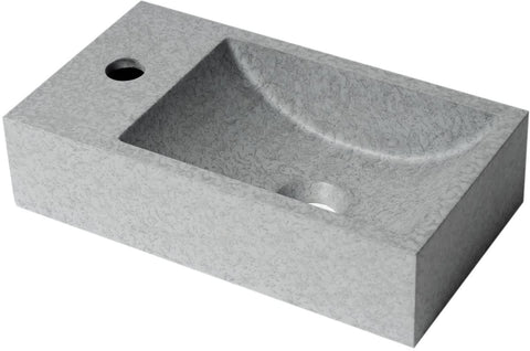 ALFI brand ABCO108 16" Small Rectangular Solid Concrete Gray Matte Wall Mounted Bathroom Sink