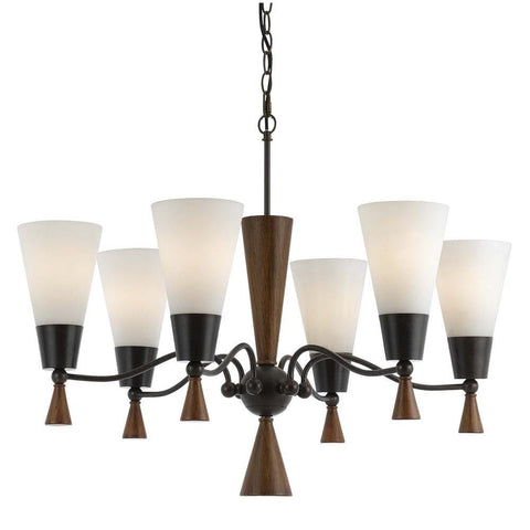 Cal Lighting FX-3528/6 Transitional Six Chandelier Lighting Accessories, Brown
