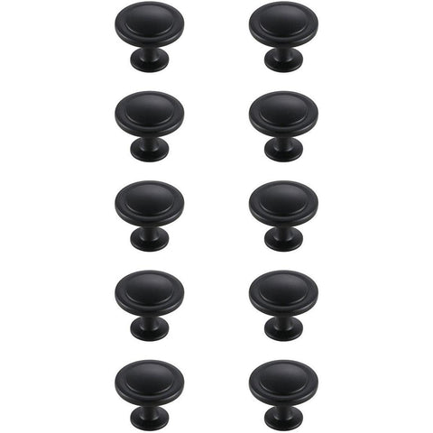 Elegant Lighting Indoor Modern Home Decorative Cabinet/Drawer Hardware Logyn 1.3" Diameter Matte Black Mushroom Knob Multipack (Set of 10)