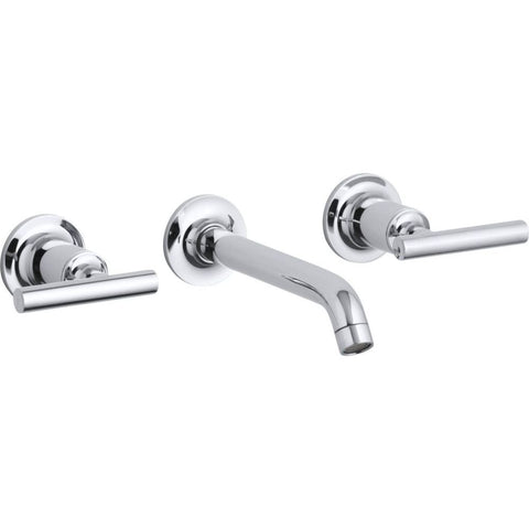 Kohler T14413-4-CP Purist® Wall-Mount Bathroom Sink Faucet Trim with Lever Handles, 1.2 gpm, Polished Chrome