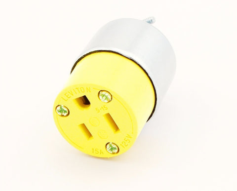 Leviton 515CA 15 Amp, 125 Volt, Cord Outlet, Armored, Grounding, No Size, Yellow