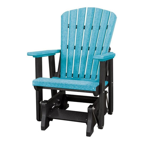 OS Home and Office Furniture 27" Resin Fan Back Glider in Aruba Blue/Black