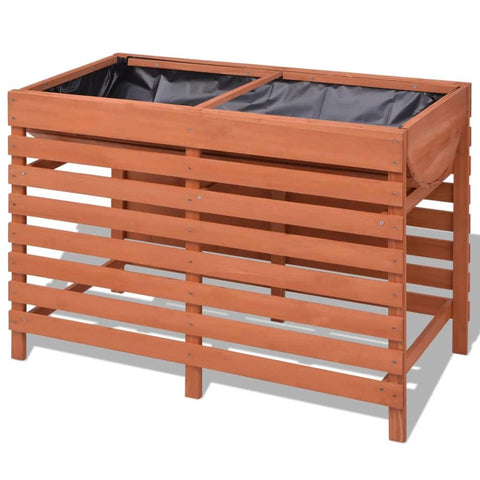 vidaXL Planter Slatted Design Outdoor Garden Raised Flower Herb Pot Display Box Stand Rack Flower Shelves 39.3" Wood